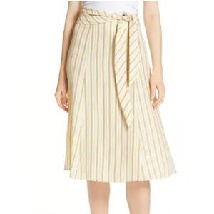 Rag & Bone Felix Stripe Silk Skirt Yellow size 12